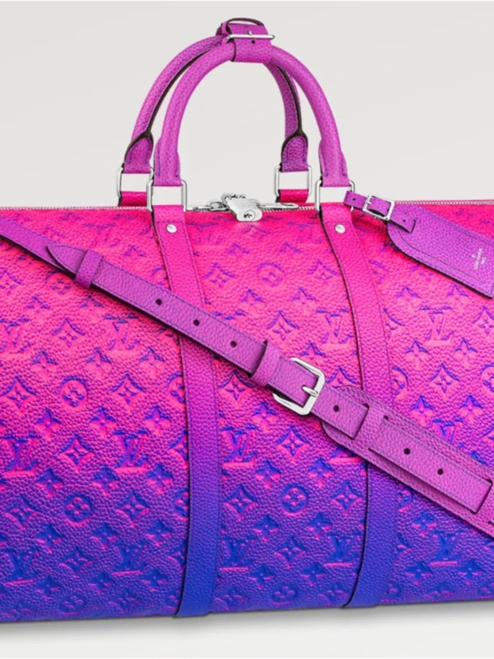 Louis Vuitton Fuchsia and Purple Monogram Keepall Travel Bag - Picture 8 of 15
